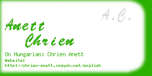 anett chrien business card